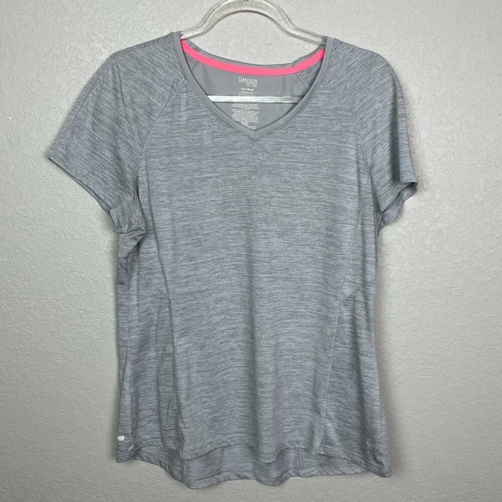 DANSKIN NOW Heather Gray Short Sleeve Workout Top size XL